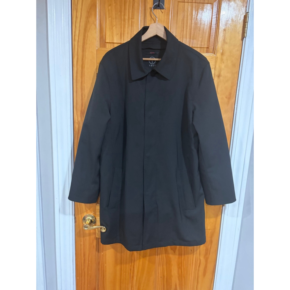 Tumi T Tech Black Quilted Lined Coat Jacket Zip Front Minimal